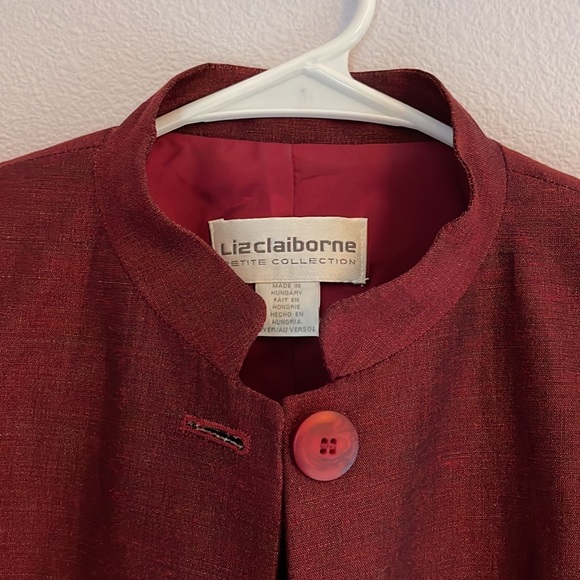 Liz Claiborne linen standing collar jacket - Picture 3 of 10